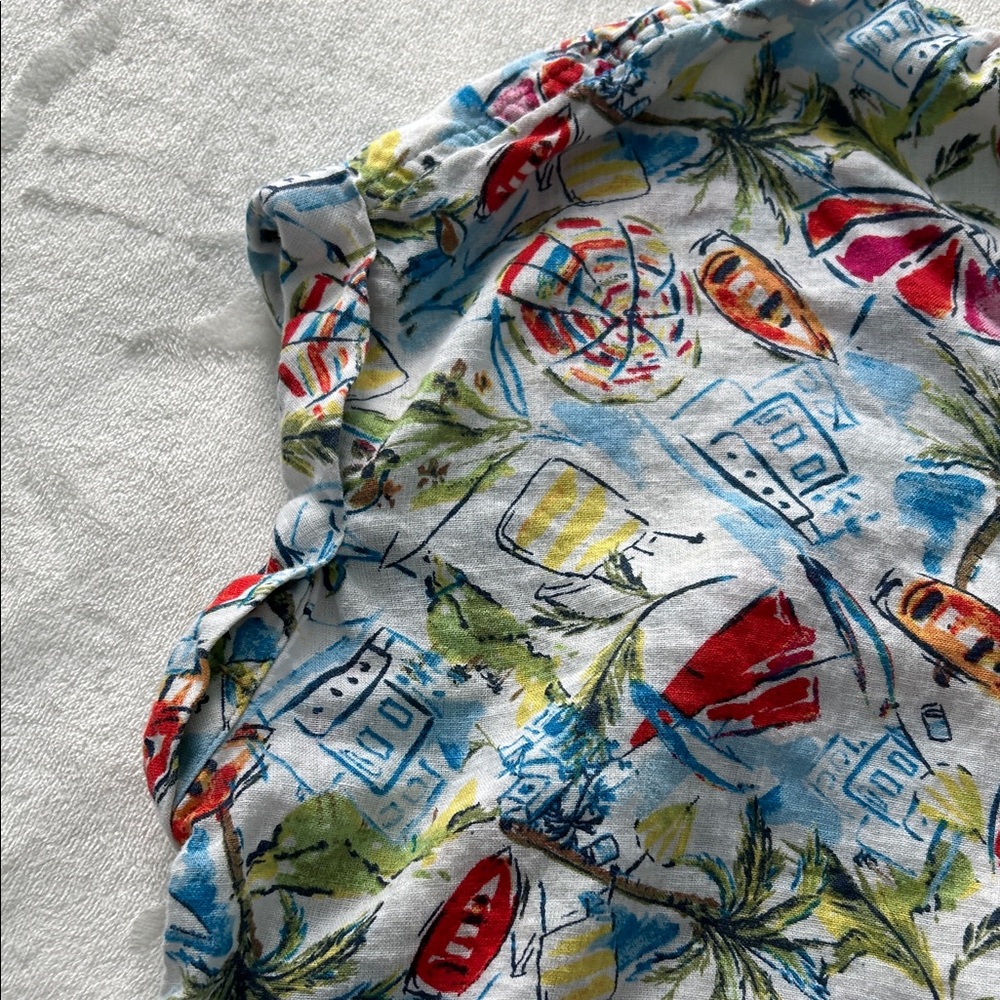 Sonoma Multicolor Tropical Print Button-Up Top - Picture 3 of 6